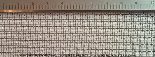 Geweven roestvrijstaal V2A Roestvrijstaal B: 1.4mm D: 0.25mm M: 15.4