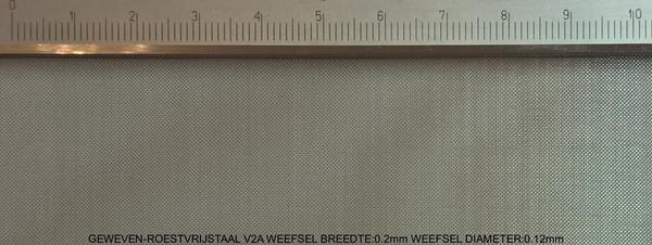 Geweven roestvrijstaal V2A Roestvrijstaal B: 0.2mm D: 0.12mm M: 80