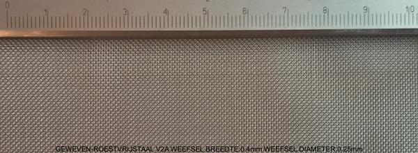 Geweven roestvrijstaal V2A Roestvrijstaal B: 0.4mm D: 0.25mm M: 40