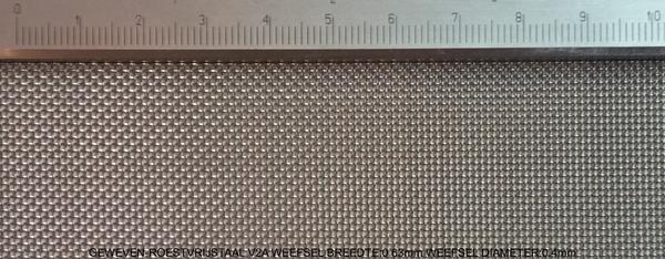 Geweven roestvrijstaal V2A Roestvrijstaal B: 0.63mm D: 0.4mm M: 25