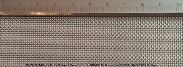 Geweven roestvrijstaal V2A Roestvrijstaal B: 0.8mm D: 0.32mm M: 24