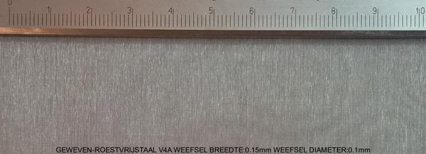 Geweven roestvrijstaal V4A Roestvrijstaal B: 0.15mm D: 0.1mm M: 100